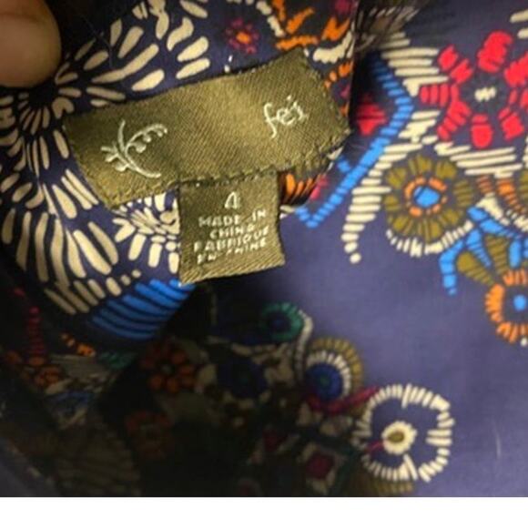 Anthropologie FEI Primula Printed Strapless Cotton Corset Peplum Blouse - Picture 7 of 8